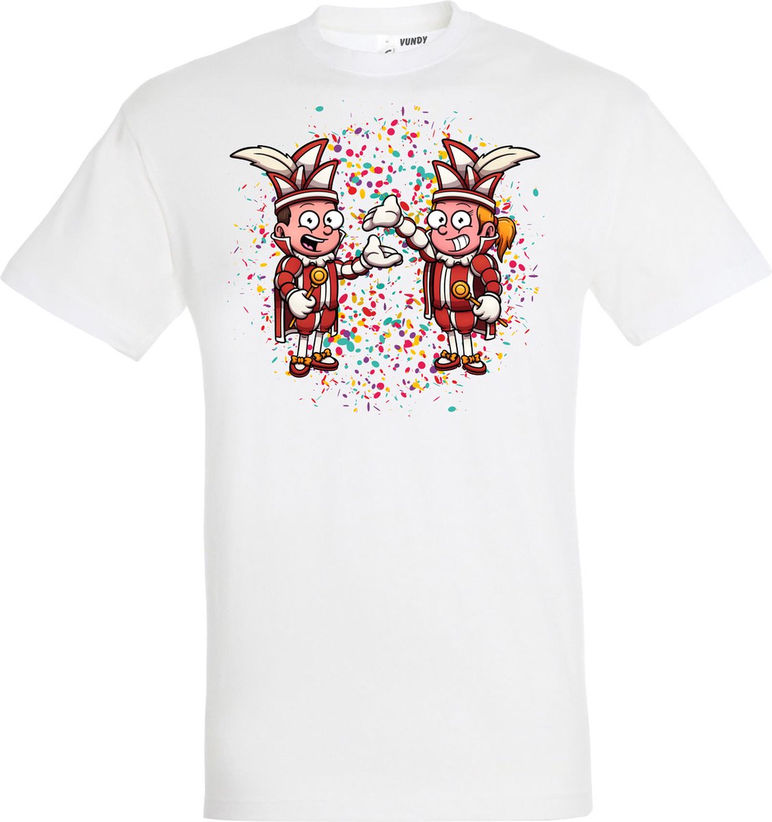 T-shirt Carnavals Paar | Carnaval | Carnavalskleding Dames Heren | Wit | maat M